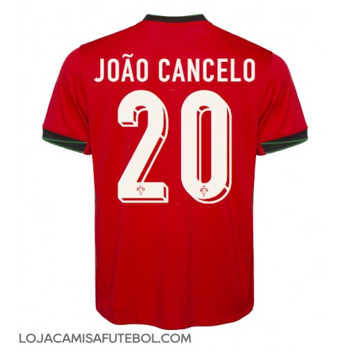 Camisa de Futebol Portugal Joao Cancelo #20 Equipamento Principal Europeu 2024 Manga Curta